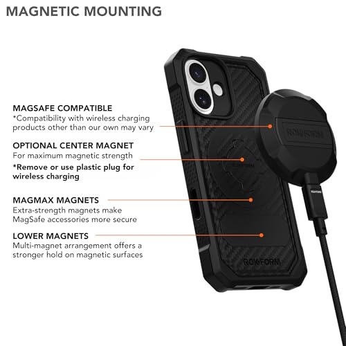 Rokform Heavy Duty Case Compatible with iPhone 17, Magnetic Cover (Black)