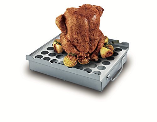 BBQ-Aid - Ultimate 5in1 Grilling Accessory - Easily Make Great Tasting Barbecue - Beer Can Chicken Roaster, Smoker Box, Jalapeno Popper Rack, Flat Skewers Set & Dishwasher Safe