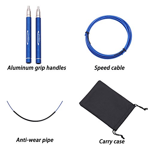 Goothdurs Adjustable High Speed strong Aluminum Jump Rope - 360 Degree Spin Professional Fitness Training with Anti-Wear Pipe