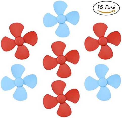 Topoox 16 Pcs Micro DC Motor 2mm Plastic Shaft Propeller with 4 Vanes Fan Shape for Model Ship Boat Fan Aircraft