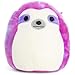 Squishmallow 8 inch Simon The Sloth Tie Dye Plush Pillow Toy Pink Purple