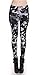 SlickBlue Crow Print Ankle Length Elastic Leggings - Black/White, M - L - XL