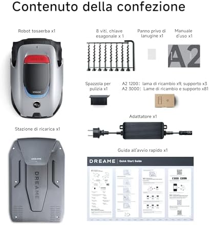 A2 1200 Robot Tagliaerba, Connessione Wireless senza RTK, per 1200m²