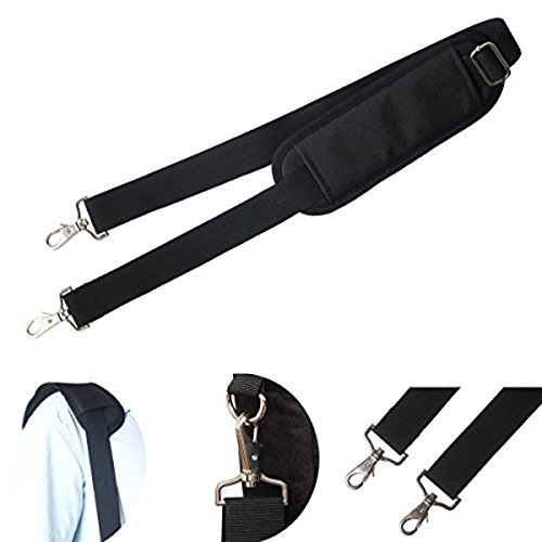 JAKAGO 150cm Universal Replacement Shoulder Straps Padded Adjustable Bag Straps with Metal Swivel Hooks and Non-Slip Pad for Duffel Bag Laptop Briefcase Violin Bag Camera Travel Bag (Black) - Thumbnail 3