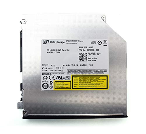 New KF0MJ Genuine OEM Dell Optiplex 980 Desktop Slim Blu Ray DVDRW BD-ROM w/Sled Bracket CT10N A105 LGE-DMCT10A(B) BDROM DVD Rewriter Burner SATA Optical Drive HLDS (Certified Refurbished)