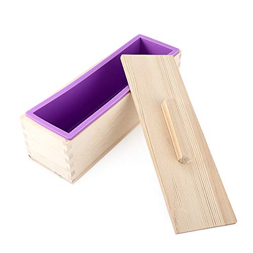 Anytec Japanese DIY Handmade Soap Wood Box Silicone Mould with Lid Making Tool