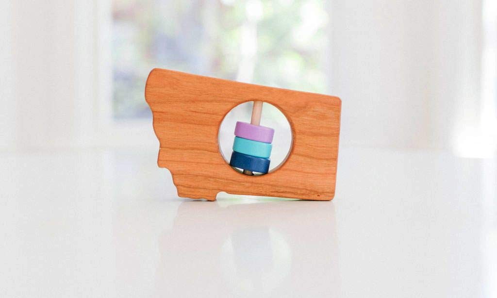 wooden baby rattle
