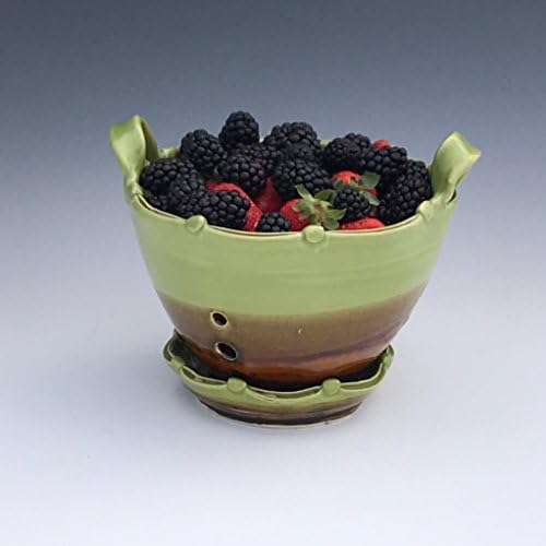 Tropical Green and Rootbeer Berry Basket Colander