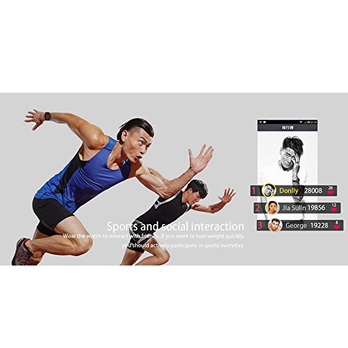 Boofab GPS Smart Watch,Bluetooth IP68 Waterproof Sports Fitness Activity Watch with Global Positioning System,Heart Rate,Blood Pressure,Compass,Pedometer for IOS Iphone,Android (Yellow)