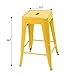 Furmax 24 Inches Metal Bar Stools Bar Height High Backless Stools Indoor Outdoor Stackable Kitchen Stools Set of 4 (Yellow)