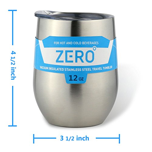 Stainless Steel Tumbler with Lid, Double Wall Vacuum Insulated Travel Mug for Hot and Cold Drink by Zero Degree (12oz 2 Pack) - Thumbnail 6