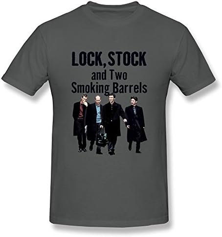 CaiTian Men's Lock, Stock And Two Smoking Barrels Poster T-Shirt - Hot Topic T Shirts DeepHeather US Size XXL