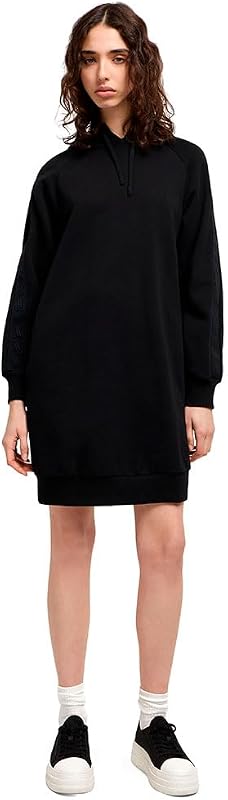 Donna Arte Sella, Monogram Tape Detail, Dress, Black, XS, Nero, XS