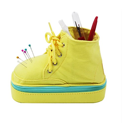 Shoe Shaped Pin Cushion, Sewing Kit for Kids, Travel, Home, Emergency, Sewing Supplies with Scissors, Thimble, Thread, Needles, Tape Measure and Accessories - Thumbnail 7
