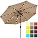 Best Choice Products 10-Foot Solar Powered Aluminum Polyester LED Lighted Patio Umbrella w/Tilt Adjustment and Fade-Resistant Fabric, Tan primary