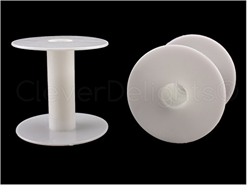 16 pack - cleverdelights 2" white plastic spools - empty spo…
