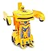 Kids RC Toy Transforming Robot Remote Control (27 MHz) Sports Car One Button Transformation Realistic Engine Sounds 360 Speed Drifting 1:22 Scale Toys For Boys (Yellow)