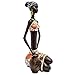 Novelty Statue African Figurine Sculpture Colorful Dress Sitting Lady Figurine Vase - Best Décor Collectible Art Piece 10.5