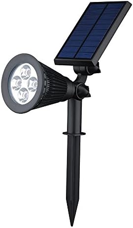 Solar Spotlight, 4 LED Landscape Solar Light,Waterproof Outdoor Landscape Lighting Spotlight Wall Light Auto On/Off for Yard Garden Driveway Pathway, (White Light)