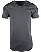 ShirtBANC Hipster Hip Hop Elong Drop Cut Mens Shirt Longline Dropcut Tshirt Cool Gray
