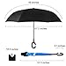 Rainlax Inverted Umbrella Double Layer Windproof Anti UV Protection Umbrellas for Car Rain Outdoor with C-Shaped Handle(Sky Blue)
