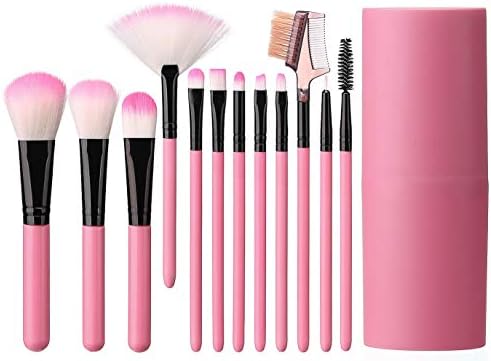 Elisel Makeup Brush Sets 12 Pcs Makeup Brushes Travel makeup brush set Eye shadow brush, foundation brush, blush brush and other cosmetic tools(Pink)