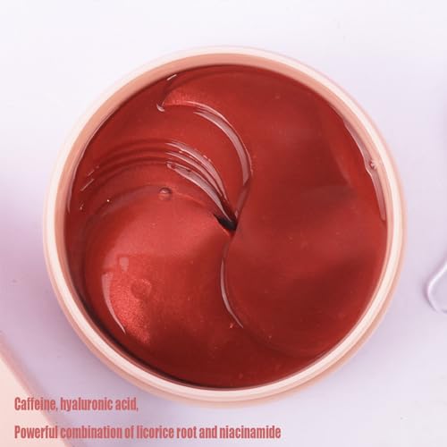 BRIGHTENING EYE MASK – HYALURONIC ACID EYE MASK WITH CAFFEINE,UNDER EYE PATCHES FOR PUFFY EYES AND DARK CIRCLES – 60 EYE PATCHES TO MINIMIZE WRINKLES AND ELIMINATE ，UNDER EYE CARE (1PCS)