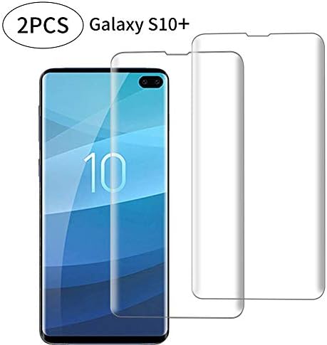 (2-Packs)Tempered Glass Screen Protector for Samsung Galaxy S10 Plus,3D Curved, HD Transparent,Anti-Fingerprint,Full-Screen Coverage.