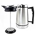 Planetary Design French Press Table Top Coffee and Tea Maker Carafe with Bru-Stop Technology - 48 oz - Stainless Steel - Brushed Steel