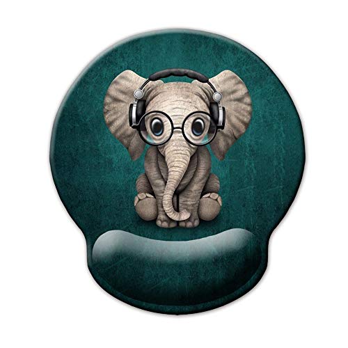 Ergonomic Mouse Pad with Wrist Support,Dooke Cute Wrist Pad with Non-Slip Rubber Base for Computer, Laptop, Home Office Gaming, Working, Easy Typing & Pain Relief, Elephant
