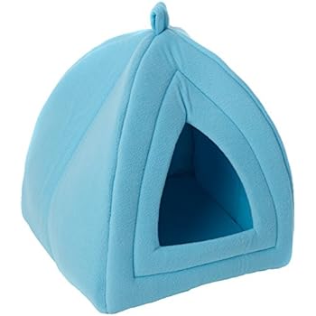 PETMAKER Cozy Kitty Tent Igloo Plush Cat Bed - Blue