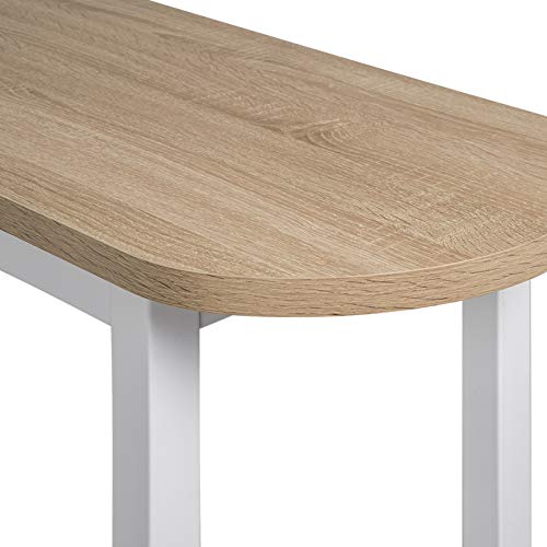 WOLTU BT31hei 1x Bartisch Bistrotisch Stehtisch Esstisch, Metallgestell, Tischplatte aus MDF, Hell Eiche, 130x40x100cm… – Bild 7