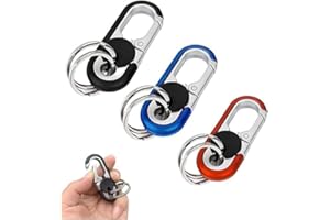 FULLIKES Mens Keychains for Car Keys 3 Pack - Personalized Waistband Car Keychain for Unisex Double Ring Design