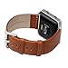 bayite for Fitbit Blaze Bands, Accessory Leather Wristband for Fitbit Blaze Smart Watch Light Brown Large 6.3-8.1 inches
