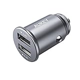 AUKEY Car Charger with 24W Output, Aluminum Alloy Flush Fit & 4.8A Dual USB Ports for iPhone Xs/Max/XR/X, iPad Air/Pro, Samsung Galaxy Note8 and More