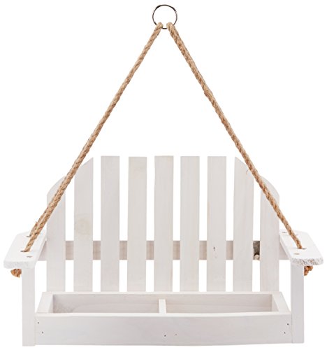 Amazon Com Worth Garden Wooden Bird Feeder With White Swing
