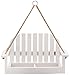 Worth Garden Novelty Bird Feeder with White Swing Chair Design - White Wooden Bird Feeder - Decorative Bird Feeder for Outdoors
