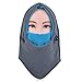 Vbiger Balaclava Ski Mask Windproof Thicken Winter Hat Fleece Full Face Cover for Men & Women (Grey+Blue)