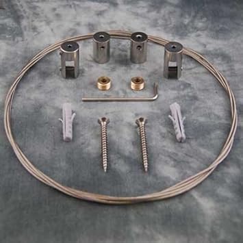 Dezentes Deckenabhangungsset Edelstahl Poliert Seilbefestigung - 