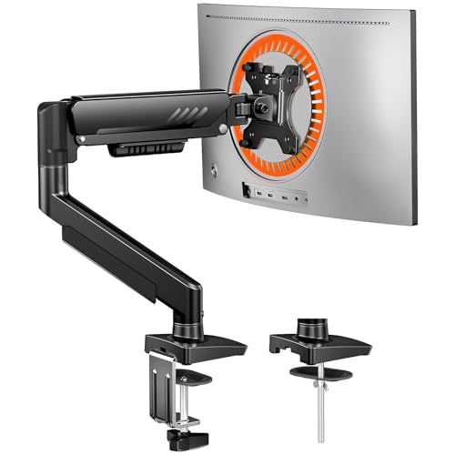 Soporte Monitor de Escritorio para 13-34 Pulgadas [Actualizado - Sin Ceder] Brazo Monitor de Instalación Rápida hasta 9kg, con Gestión de Cables para Oficina y Gaming, VESA 75 & 100 mm