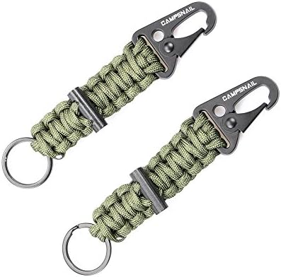 EDC Paracord Lanyard Keychains - 2 Pack of Survival Kit with Carabiner and Flint Great Gift For Girls and Boys Scouts,Outdoor Fans and Father Day
