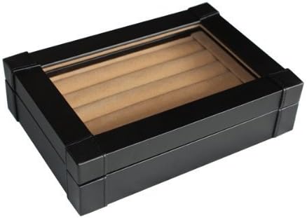 Black Leatherette Cufflink Case & Ring Storage Organizer Men's Jewelry Box for Cufflinks by TIMELYBUYS