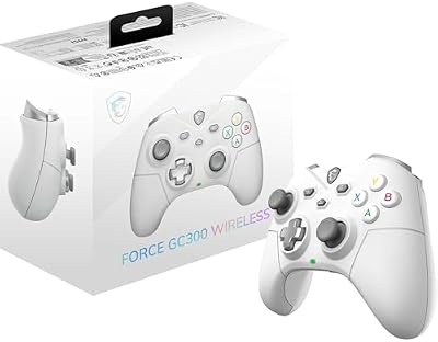 FORCE GC300 WIRELESS WHITE Mando inalámbrico para PC, 2.4 GHz, Bluetooth, USB Tipo-C a A, Batería de 20 horas, Cubiertas D-Pad intercambiables, Motores de vibración duales