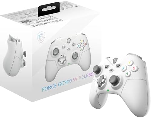 FORCE GC300 WIRELESS WHITE Mando inalámbrico para PC, 2.4 GHz, Bluetooth, USB Tipo-C a A, Batería de 20 horas, Cubiertas D-Pad intercambiables, Motores de vibración duales