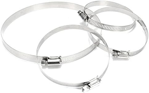 MZMing [6 Pack] Metal Worm Drive Clamps -Large mixing Size -2 Each of (118mm-140mm 91mm-114mm) and 1 Each of (72-95mm 52-76mm) - Adjustable Stainless Steel Pipe Hose Clamp Hoops
