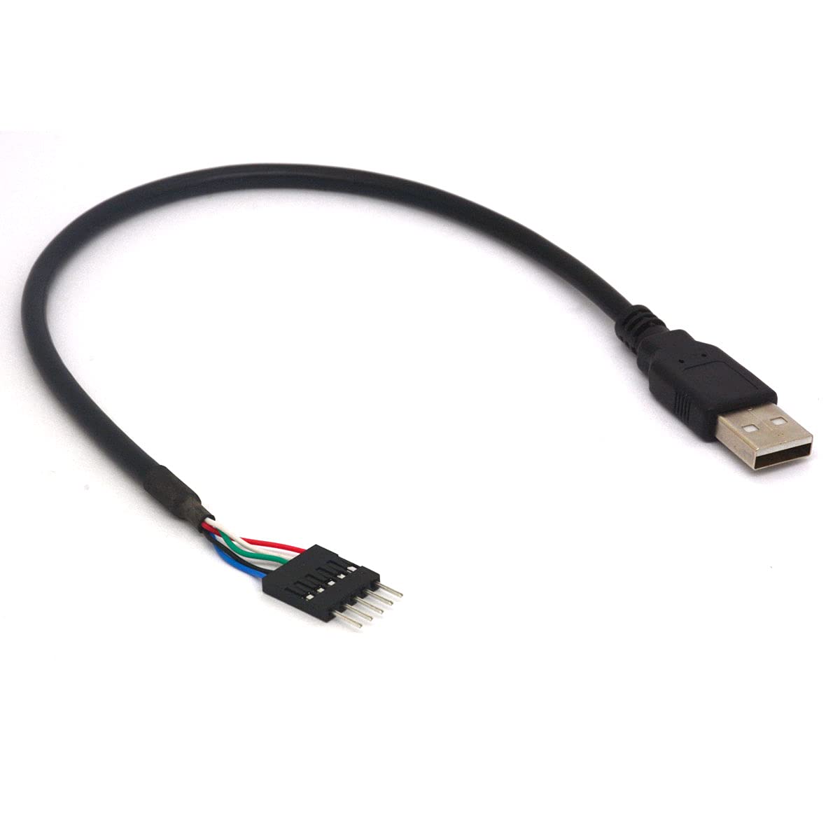 5 Pin Motherboard Header to USB A Cable, Dupont IDC 5-Pin Male Plug to USB 2.0 Male Extender Adapter Cord (2PCS)