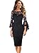 VfEmage Womens Elegant Bell Sleeve Wear to Work Party Cocktail Sheath Dress 9178 BLK S