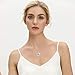 Sterling Silver Double Dolphin with Light Blue CZ Heart Pendant Necklace, Jewelry for Women, Girl, 18