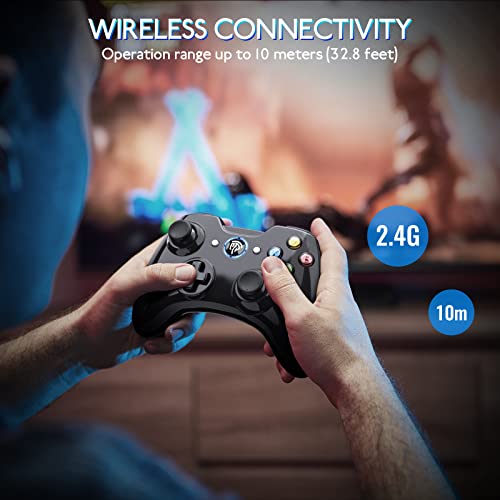 EasySMX Wireless Gaming Controller, Dual-Vibration Joystick Gamepad Computer Game Controller for PC Windows 7/8/10, PS3, Android TV, Switch