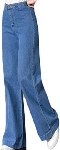 Rrive Women High Waisted Wide Leg Straight Jeans Demin Pants 1 M